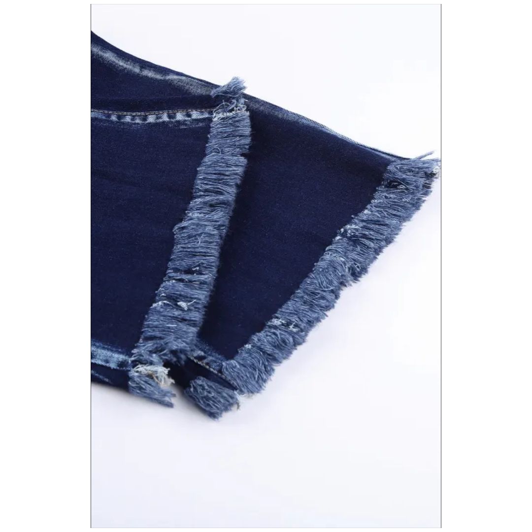 Mfed. Dark Blue High Rise Flare Jeans
