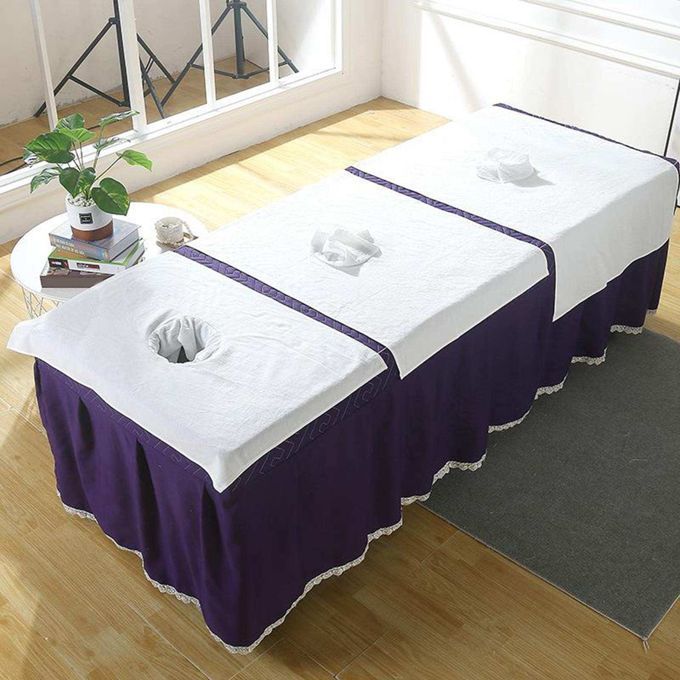 4x Soft Pure Cotton SPA Half  Table Sheet Beauty Bed Face Hole