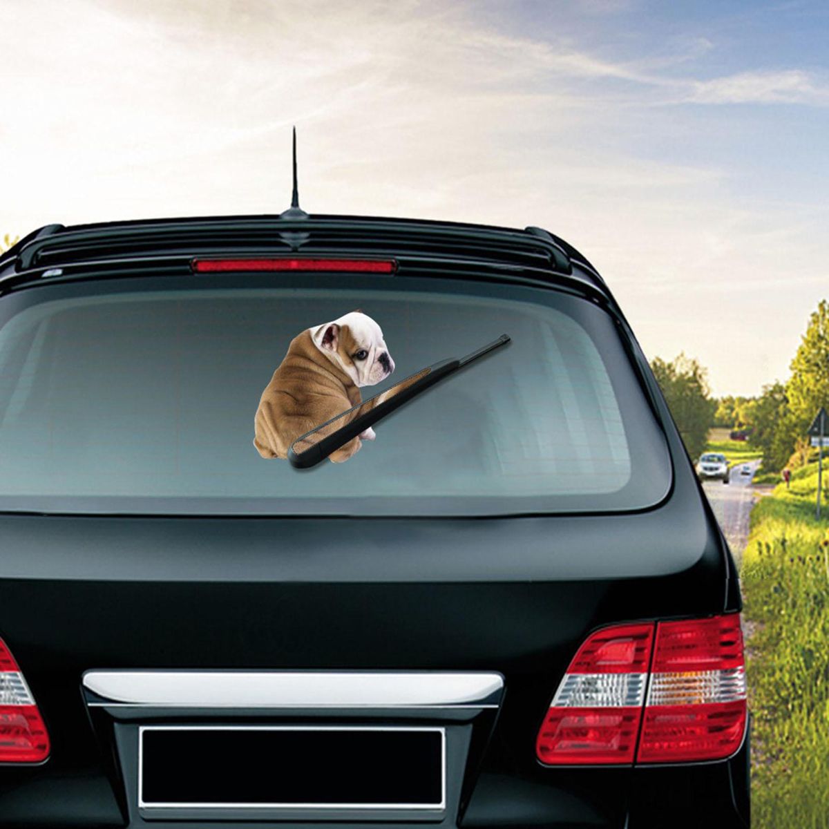 Cute Car Sticker Cartoon Dog Sticker Window Wiper Sticker and Decal For Car Styling Rear Windshield Decoration