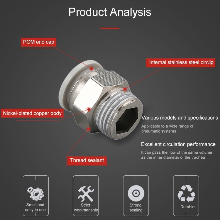 PC4-01 LAIZE 10pcs PC Straight Pneumatic Connector