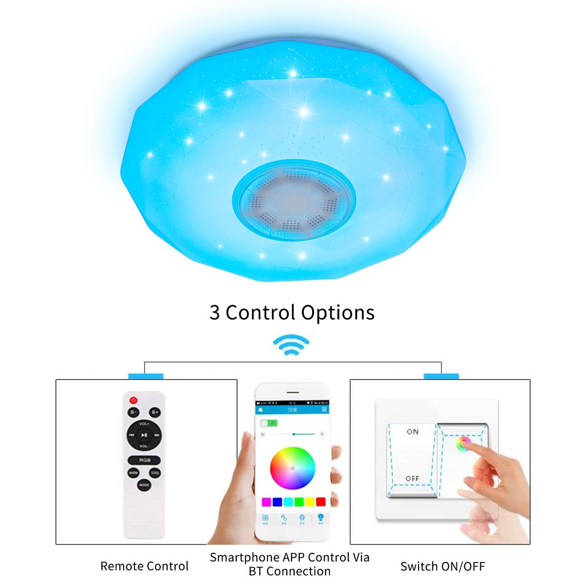 AC186-265V 36W LEDs Starlight Dimmable Music Ceiling Lamp