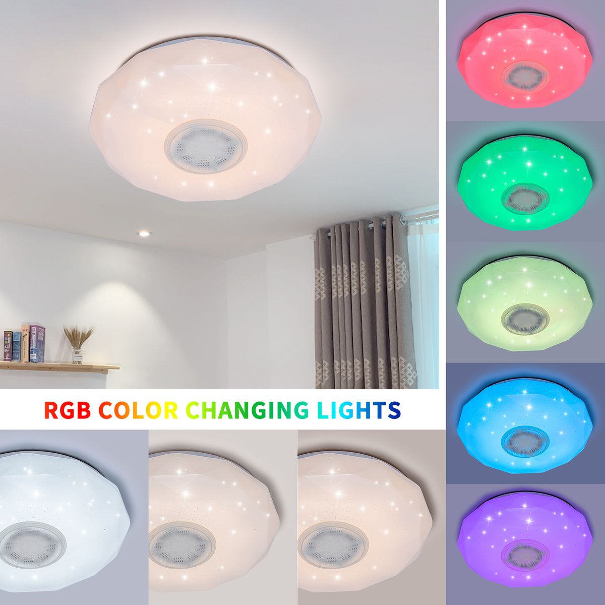 AC186-265V 36W LEDs Starlight Dimmable Music Ceiling Lamp