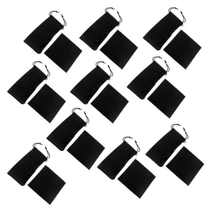 10Pcs Durable Microfiber Eyeglasses Storage   Pouch Case With Bonus