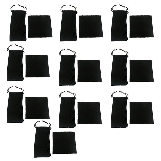 10Pcs Durable Microfiber Eyeglasses Storage   Pouch Case With Bonus