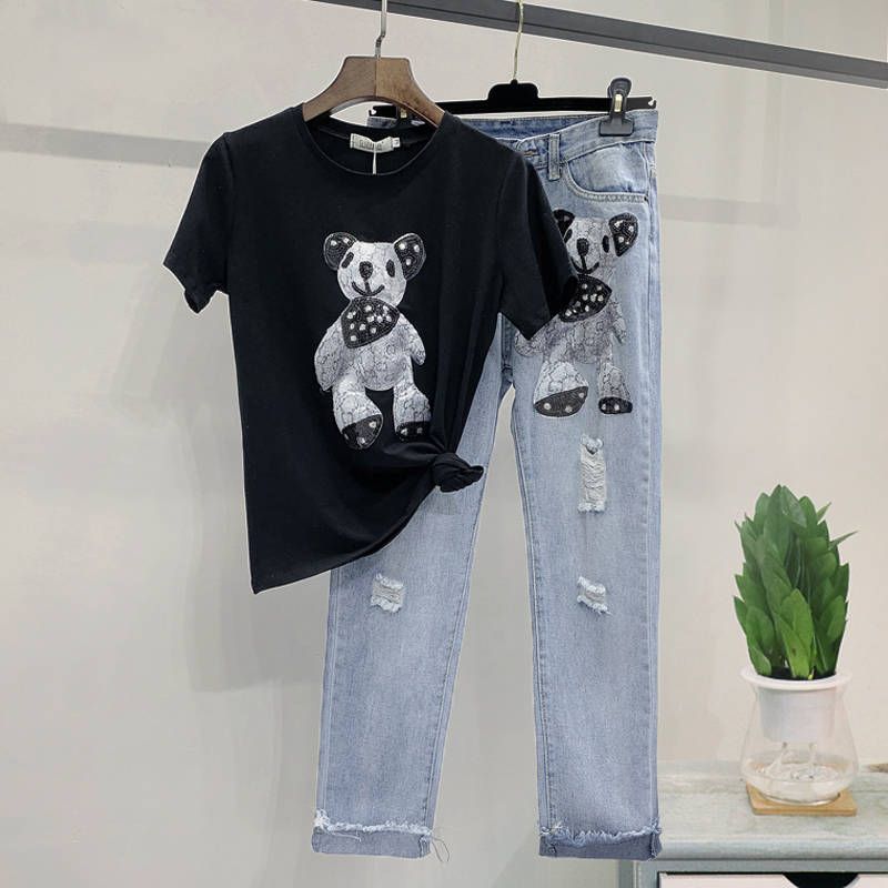 S 3xl Women Ladies Plus Size Mickey Boyfriend Denim Ripped Pants Explosive