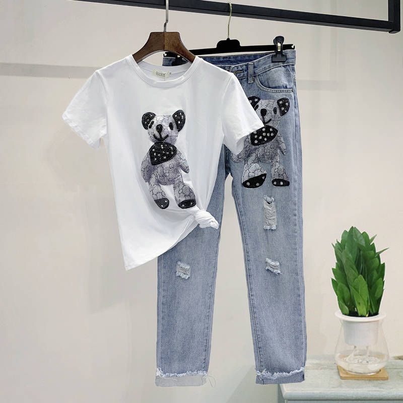 S 3xl Women Ladies Plus Size Mickey Boyfriend Denim Ripped Pants Explosive