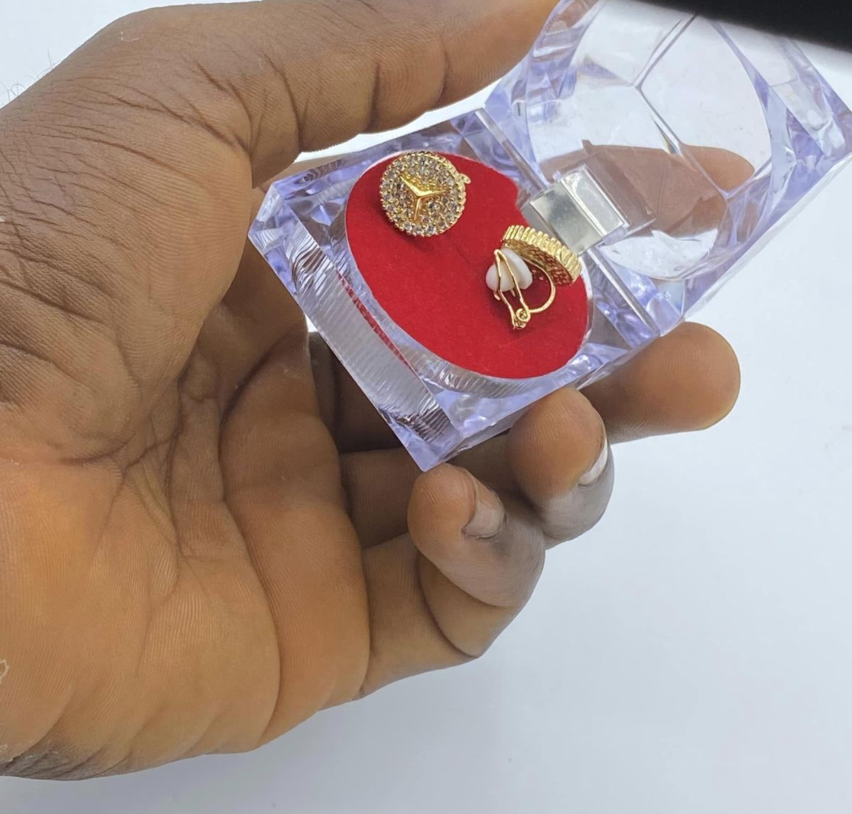 Unique Magnetic Iced Gold Men's Punk Earrings