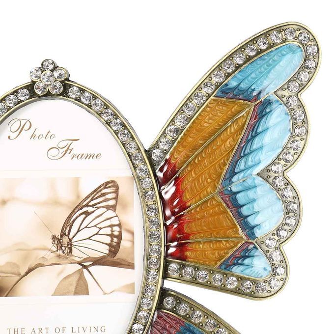 Rhinestone Decorated Ellipse Scalewing Design Vintage Metal-M