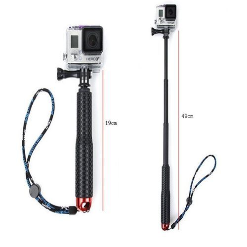 Self-timer Bracket Aluminum Alloy Telescopic Rod Motion Camera Red