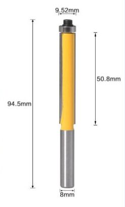 8mm SHANKlong Flush Bit Flush Trim Router Bit End Bearing