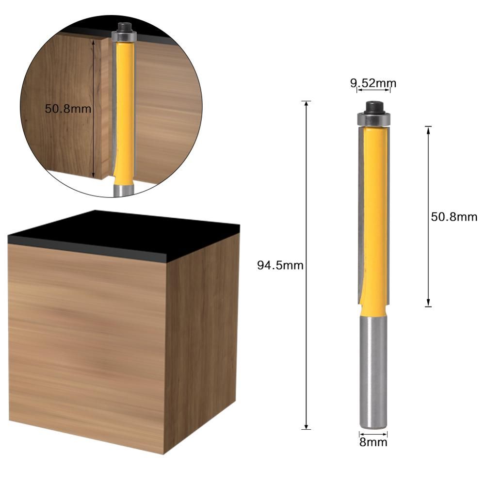 8mm SHANKlong Flush Bit Flush Trim Router Bit End Bearing