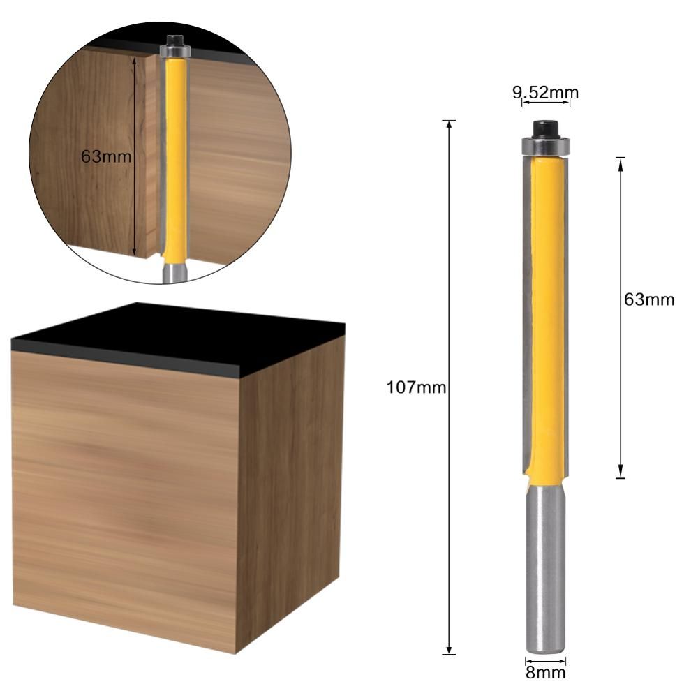 8mm SHANKlong Flush Bit Flush Trim Router Bit End Bearing