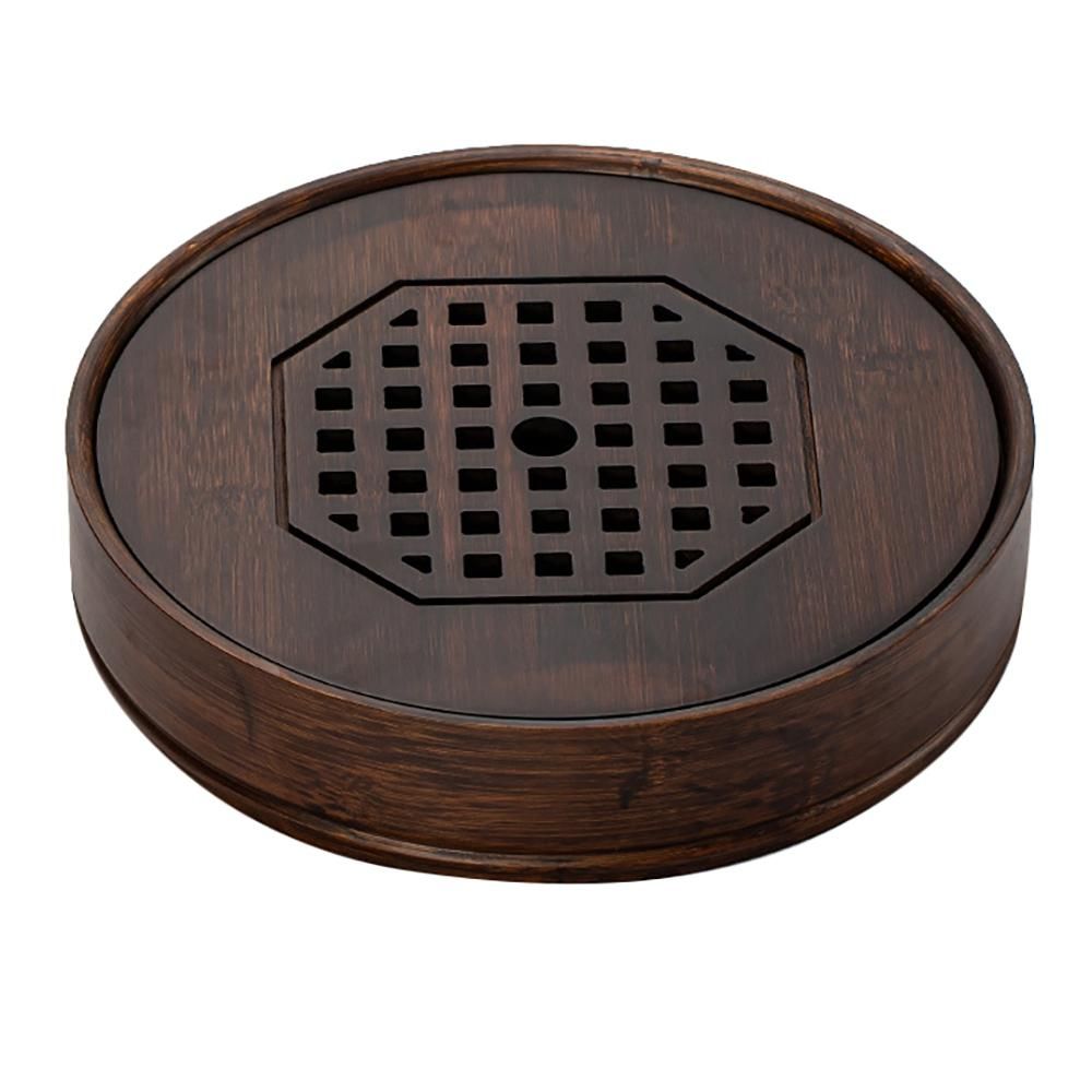 Chinese Tea Tray Bamboo Tea Tray Tea Board Large Capacity Water Storage Kung-Fu Tea Set Traditional Pu'Er Tea Tool S