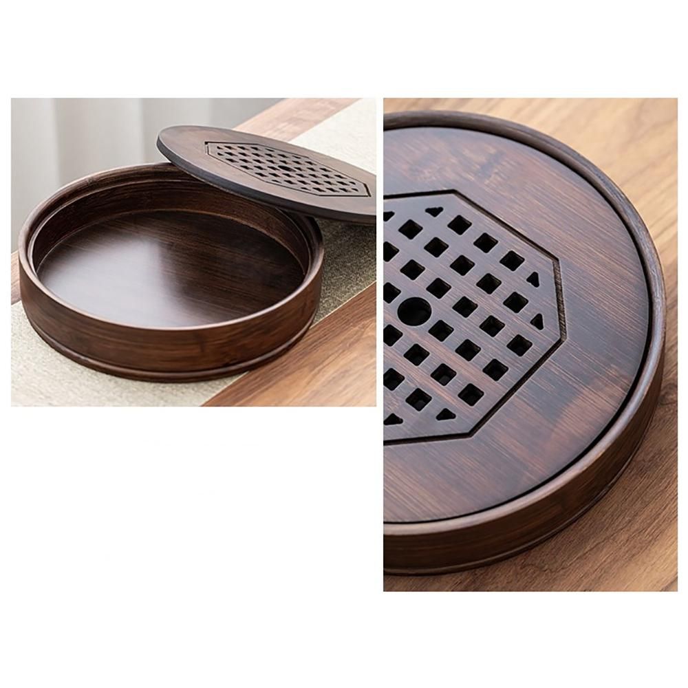 Chinese Tea Tray Bamboo Tea Tray Tea Board Large Capacity Water Storage Kung-Fu Tea Set Traditional Pu'Er Tea Tool S