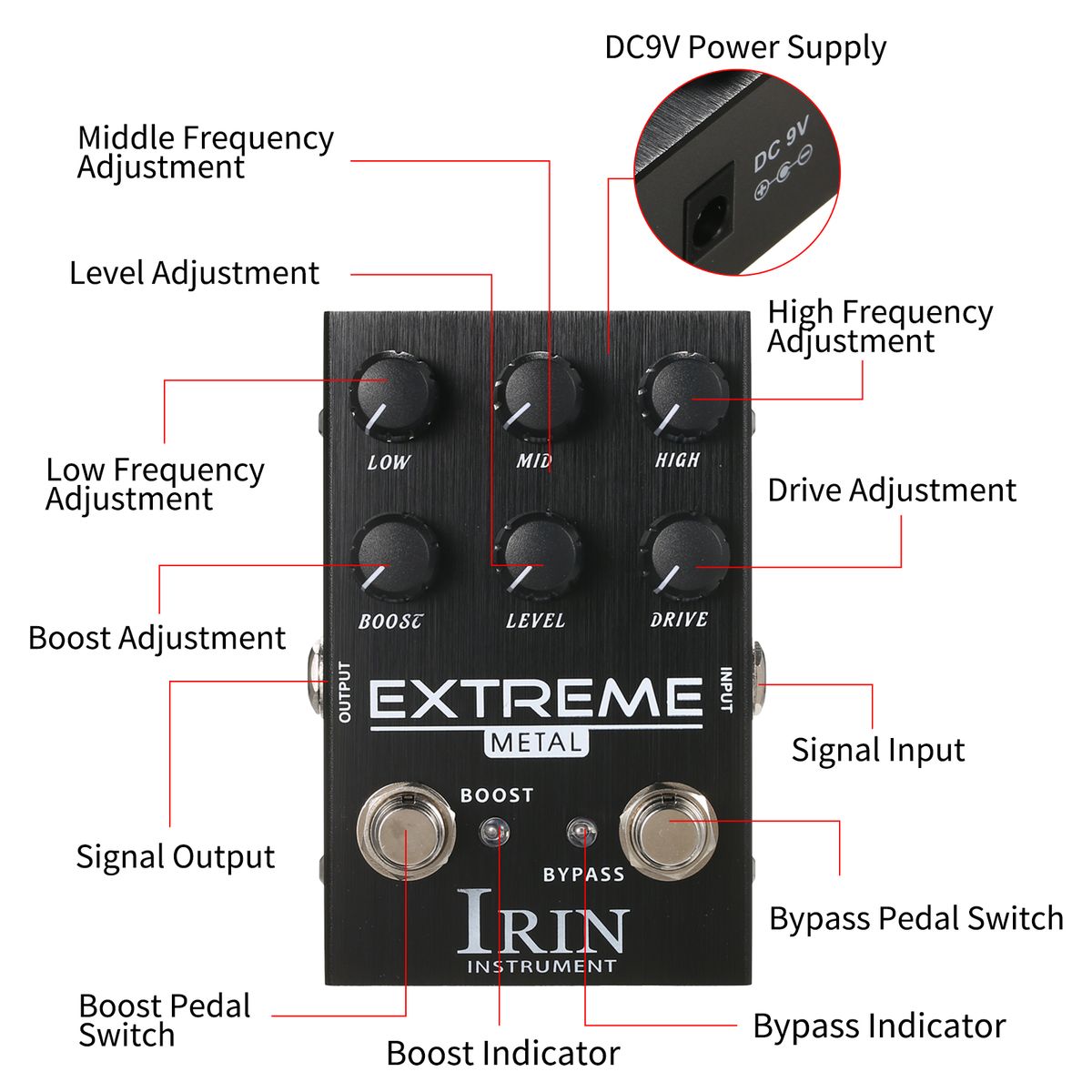 Distortion Guitar Effect Pedal Portable Guitar