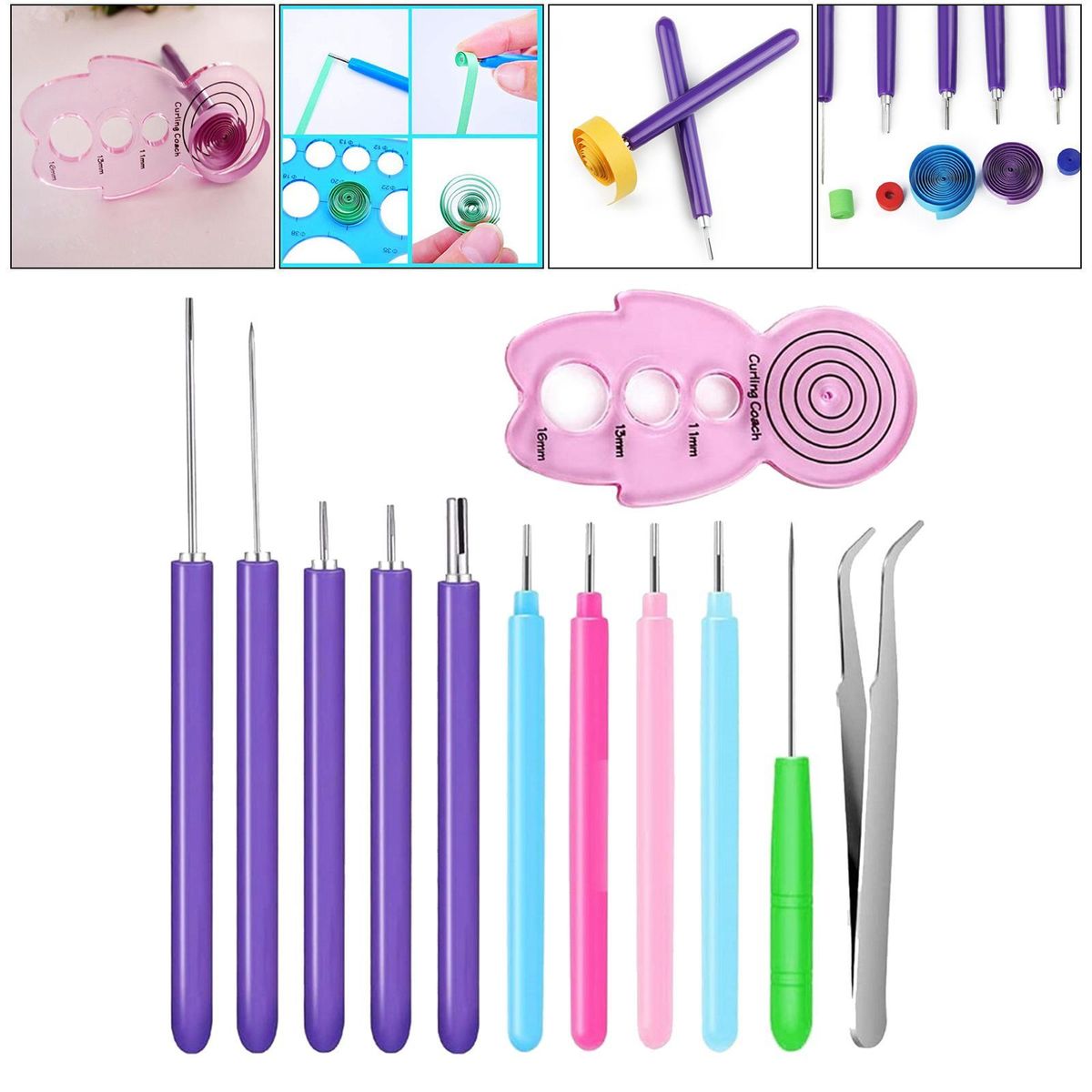 Quilling Tools Slotted Supplies Rolling Tool Set For DIY 12 Pieces