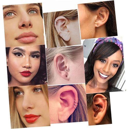 EACHLP Unisex 18K Real Gold Plating Surgical Steel Sleeper