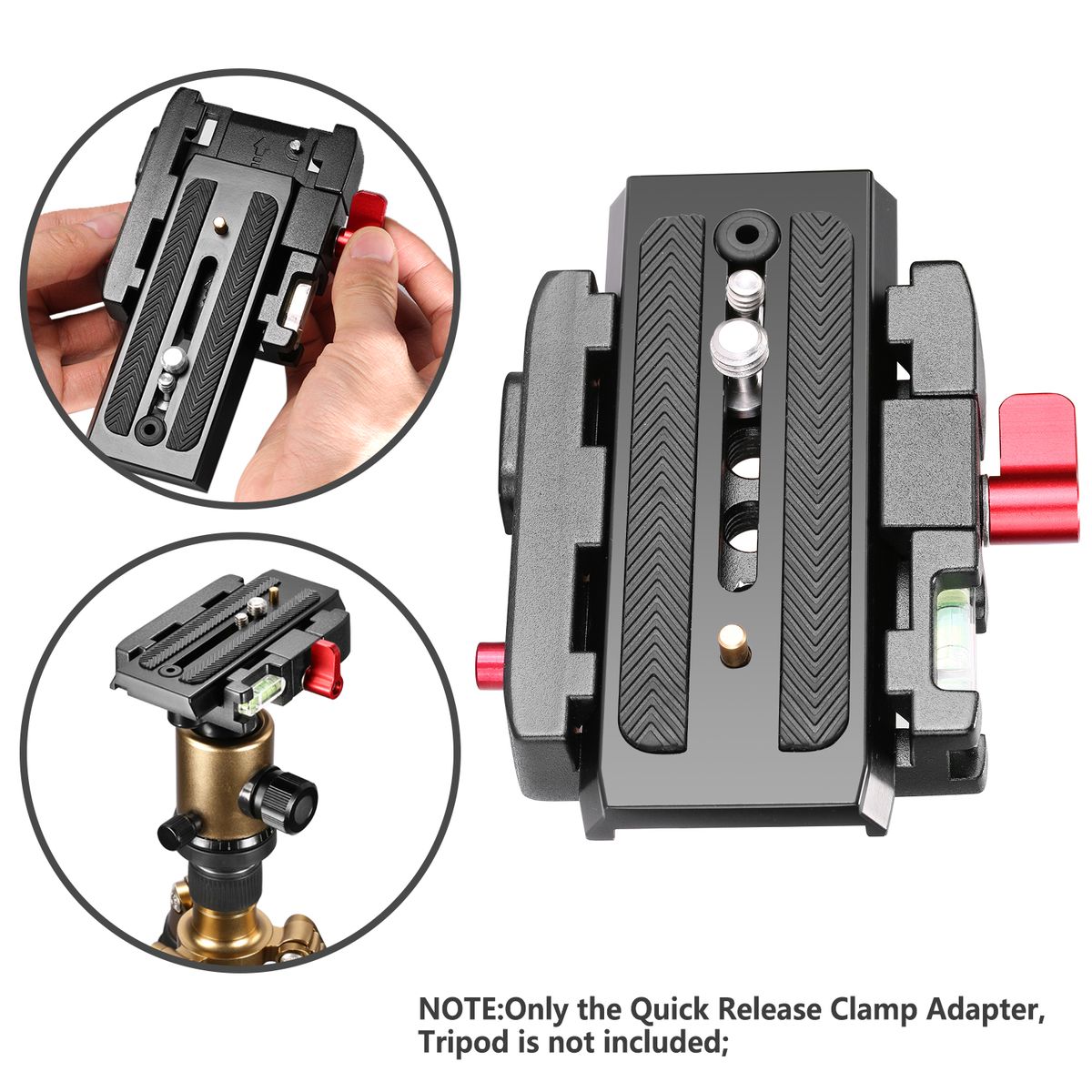 Professional Aluminum Alloy Quick Release Plate Adapter With 1/4 3/8 Inches Screw For DSLR Camera Camcorder Tripod Monopod, Compatible For Manfrotto 501HDV 503HDV 701HDV 577/519/561/Q5