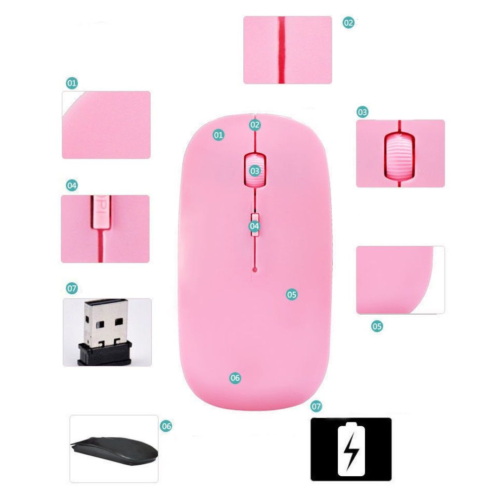 2.4G Ergonomic Wireless Gaming Mouse With USB-Black