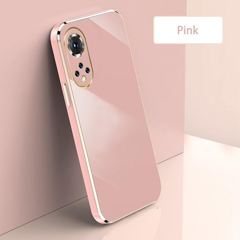 Ultra Thin Plating Phone Case for Huawei Nova 9 Honor 50 Lens Protection soft Phone Back Cover-Pink