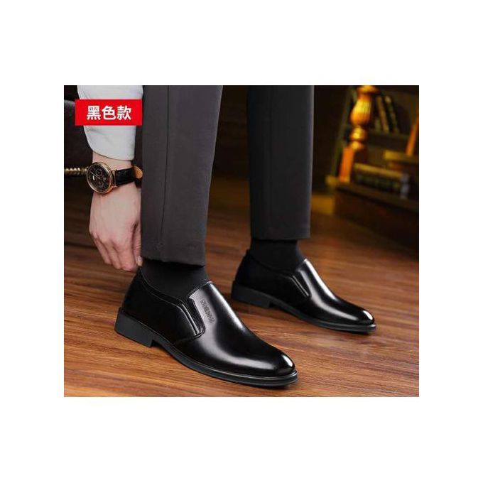 Men's Fashion Cover Foot Business Leather Shoes - Black