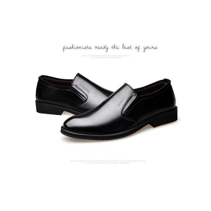 Men's Fashion Cover Foot Business Leather Shoes - Black