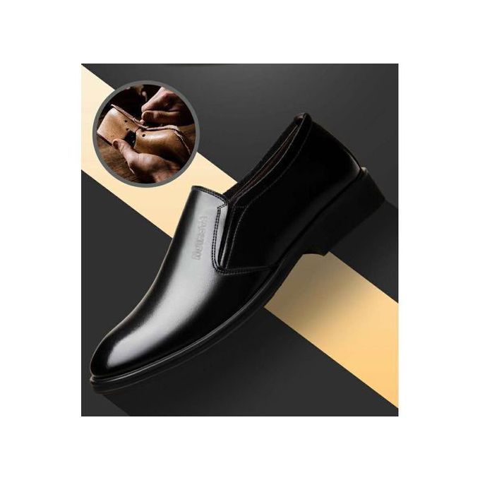 Men's Fashion Cover Foot Business Leather Shoes - Black