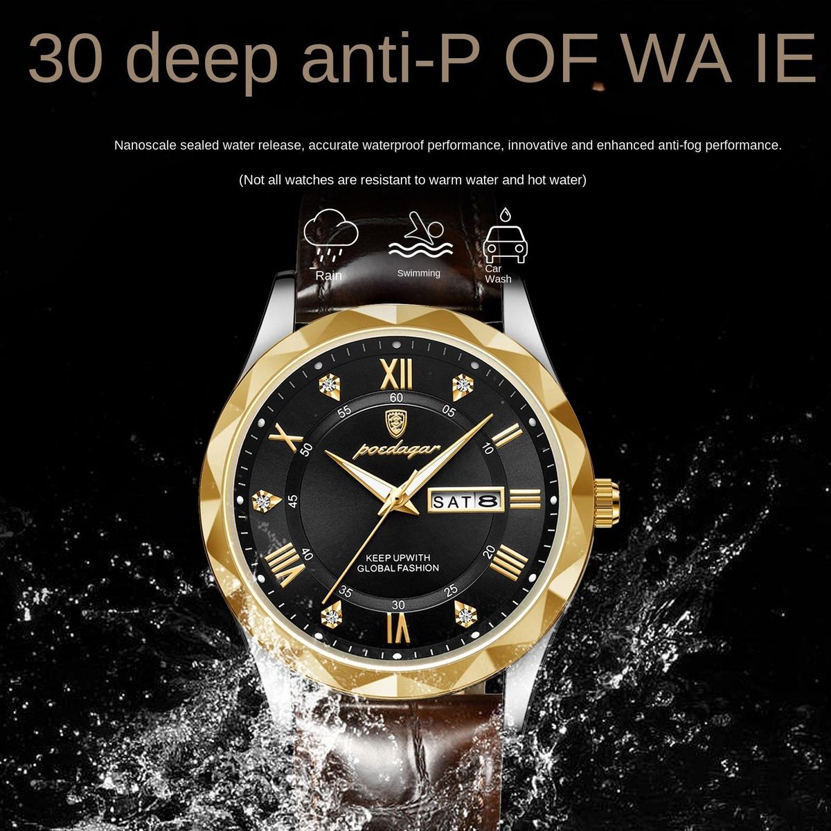 Swiss waterproof luminous new men's watch belt type quartz watch