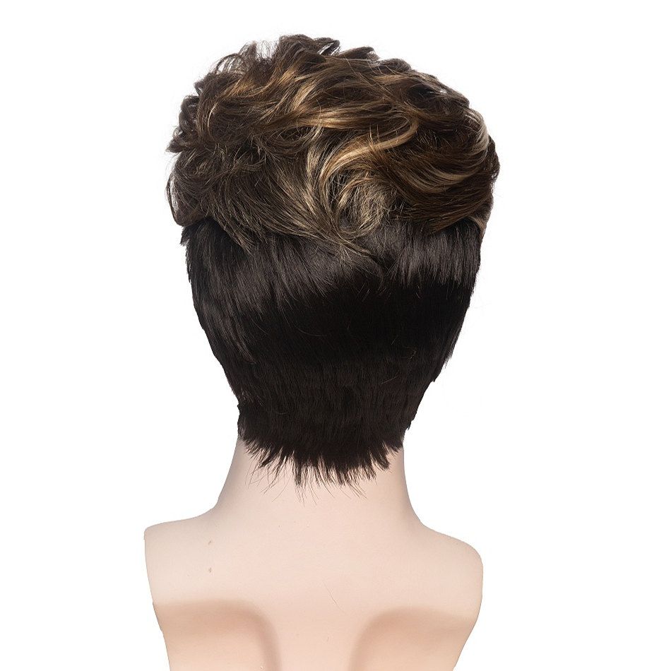 Men's Smooth Natural Wig Straight Hair Synthetic Men's Wig