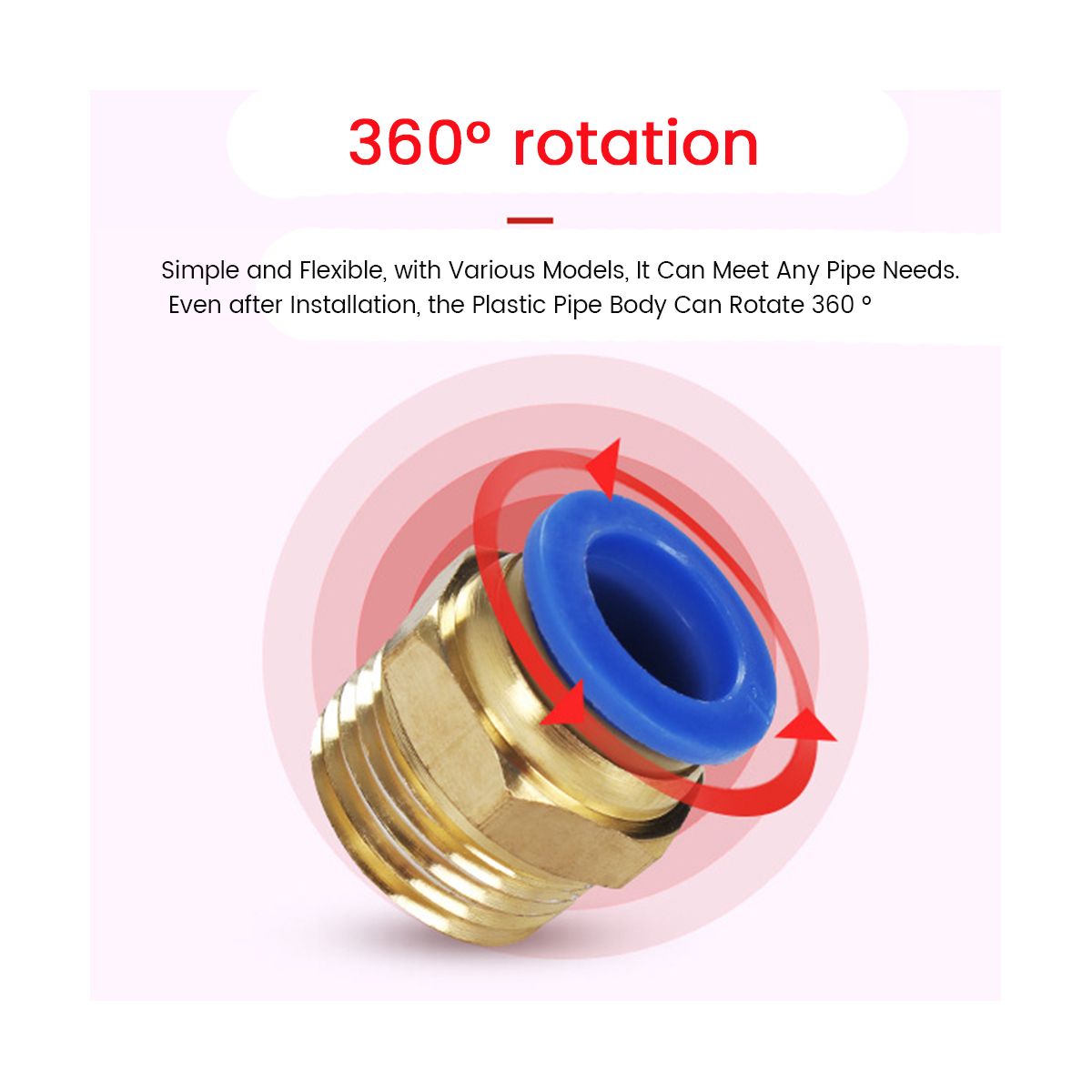 PC Pneumatic Air 10Mm 8Mm 12Mm 6Mm 4Mm Hose 1/4In BSP 1/2In