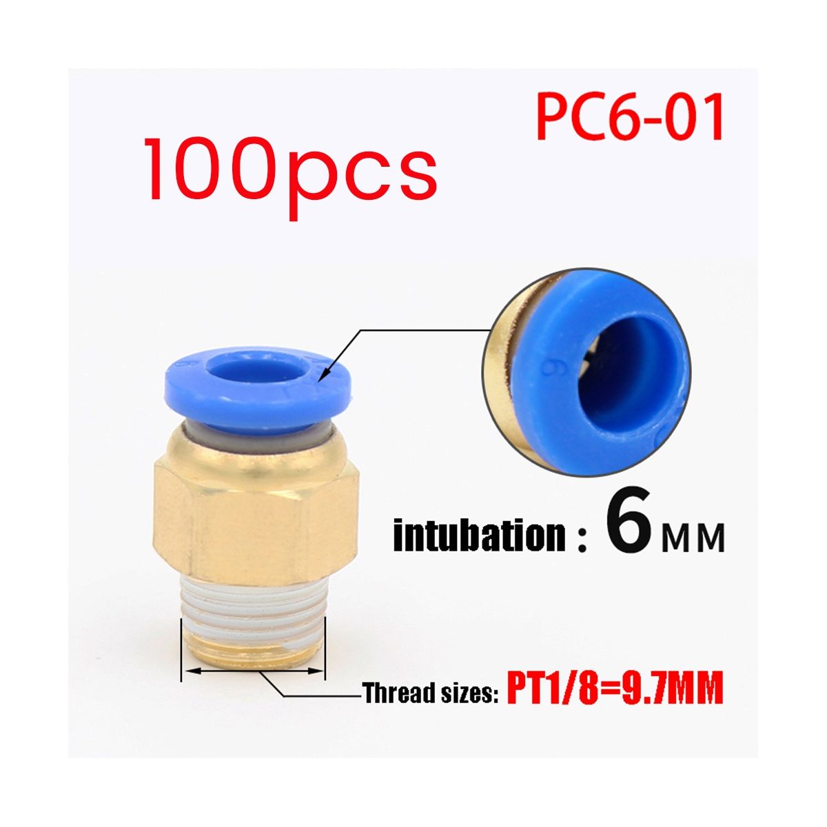 PC Pneumatic Air 10Mm 8Mm 12Mm 6Mm 4Mm Hose 1/4In BSP 1/2In