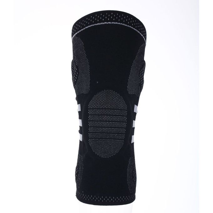 Sports Knee Support Silicone Pad Knee Brace Protection For Athletes Stability Black White