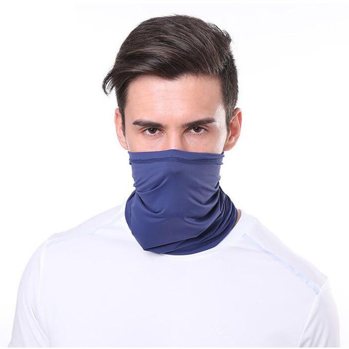Cold Sense Ice Silk Scarf Multi-Function Variety Magic Headscarf Breathable Navy Blue