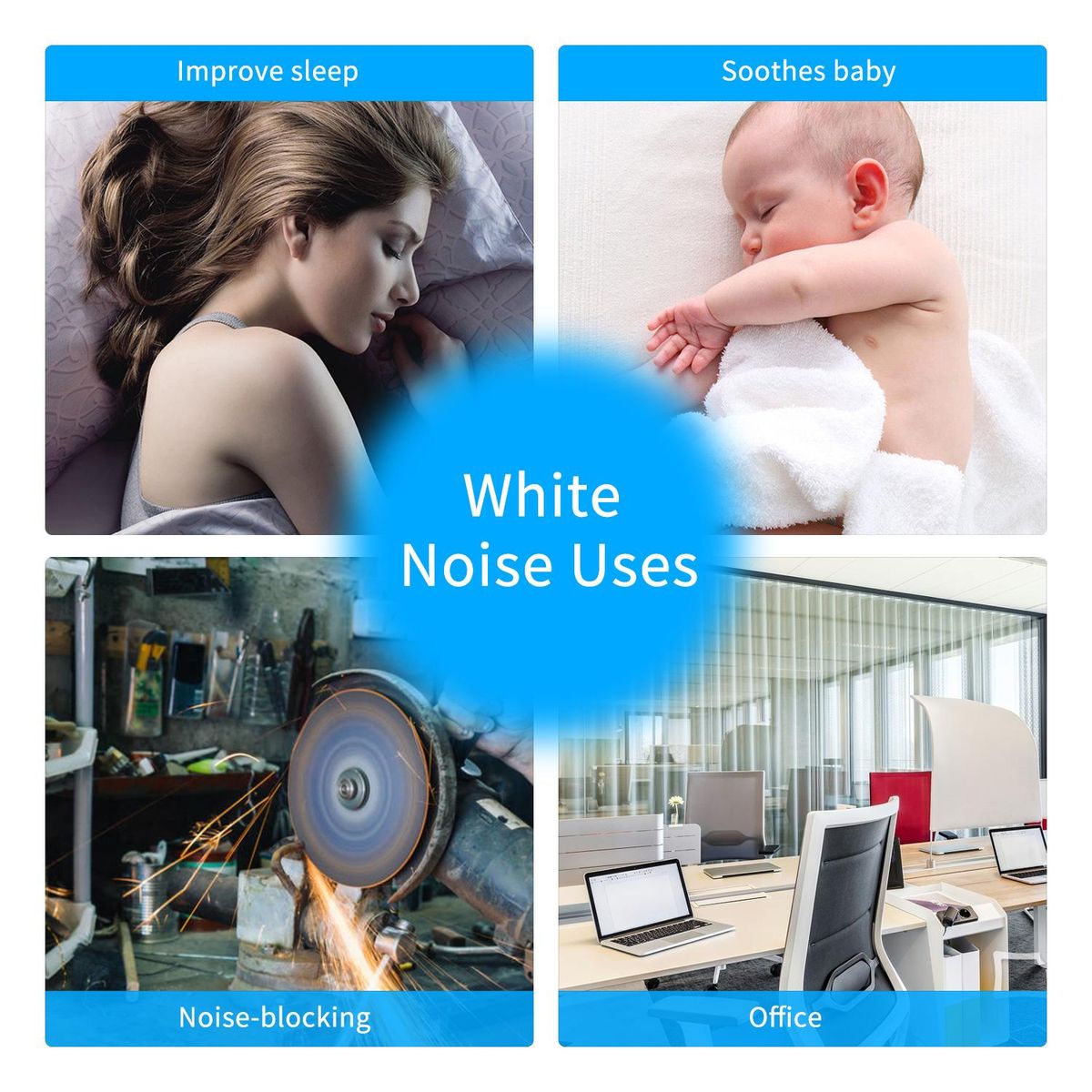 Portable 9 Sound Light Sleep Machine White Noise Machine Travel Sound Machine for Sleeping Baby Adult Home Office Travel