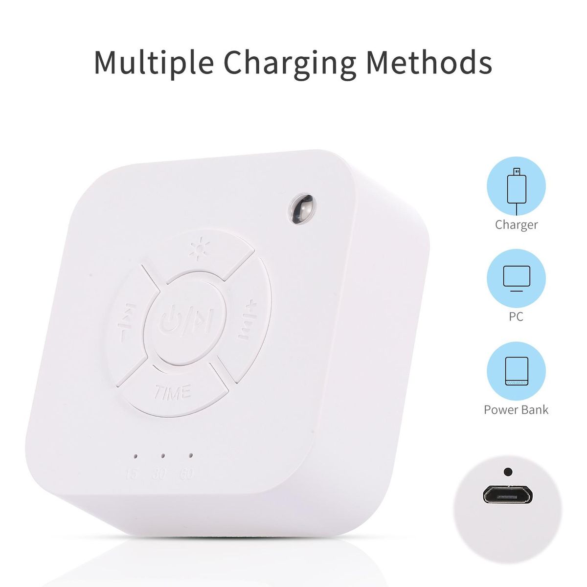 Portable 9 Sound Light Sleep Machine White Noise Machine Travel Sound Machine for Sleeping Baby Adult Home Office Travel