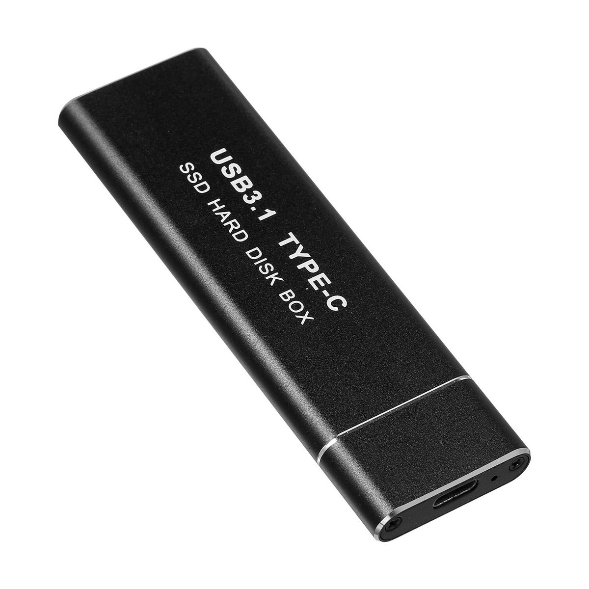 M.2 NVMe/SATA Dual Protocol Mobile Hard Disk Case USB3.1 Type-C External SSD Enclosure Aluminum Alloy Shell(1 Cable+1 Adapter)