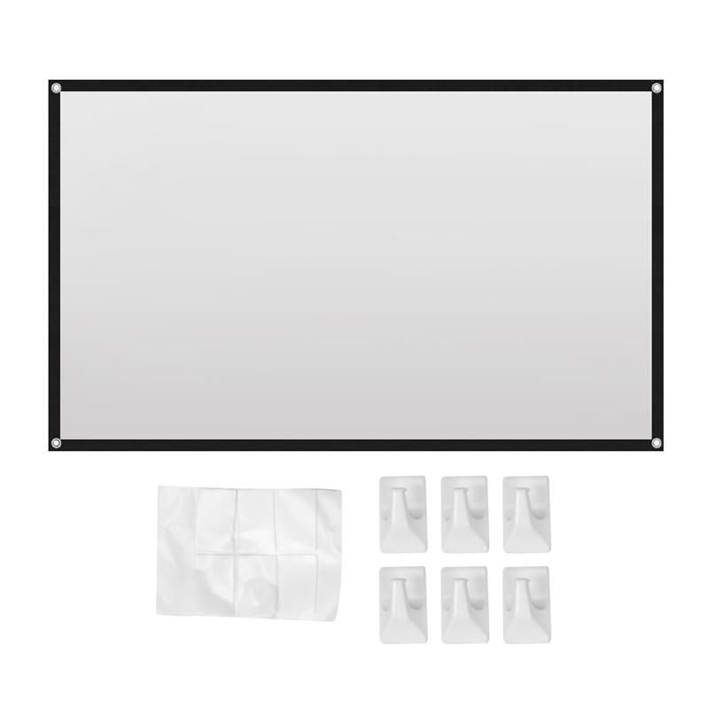 Portable Projector Screen Theater Outdoor HD White Foldable Anti- 60Inch