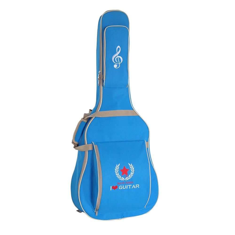 600D Water-resistant Oxford Cloth 10mm Sponge Cotton Padded Guitar Bag Backpack Shoulder Straps Pockets Gig Case for 41Inchs Acoustic Classic Folk Guitar