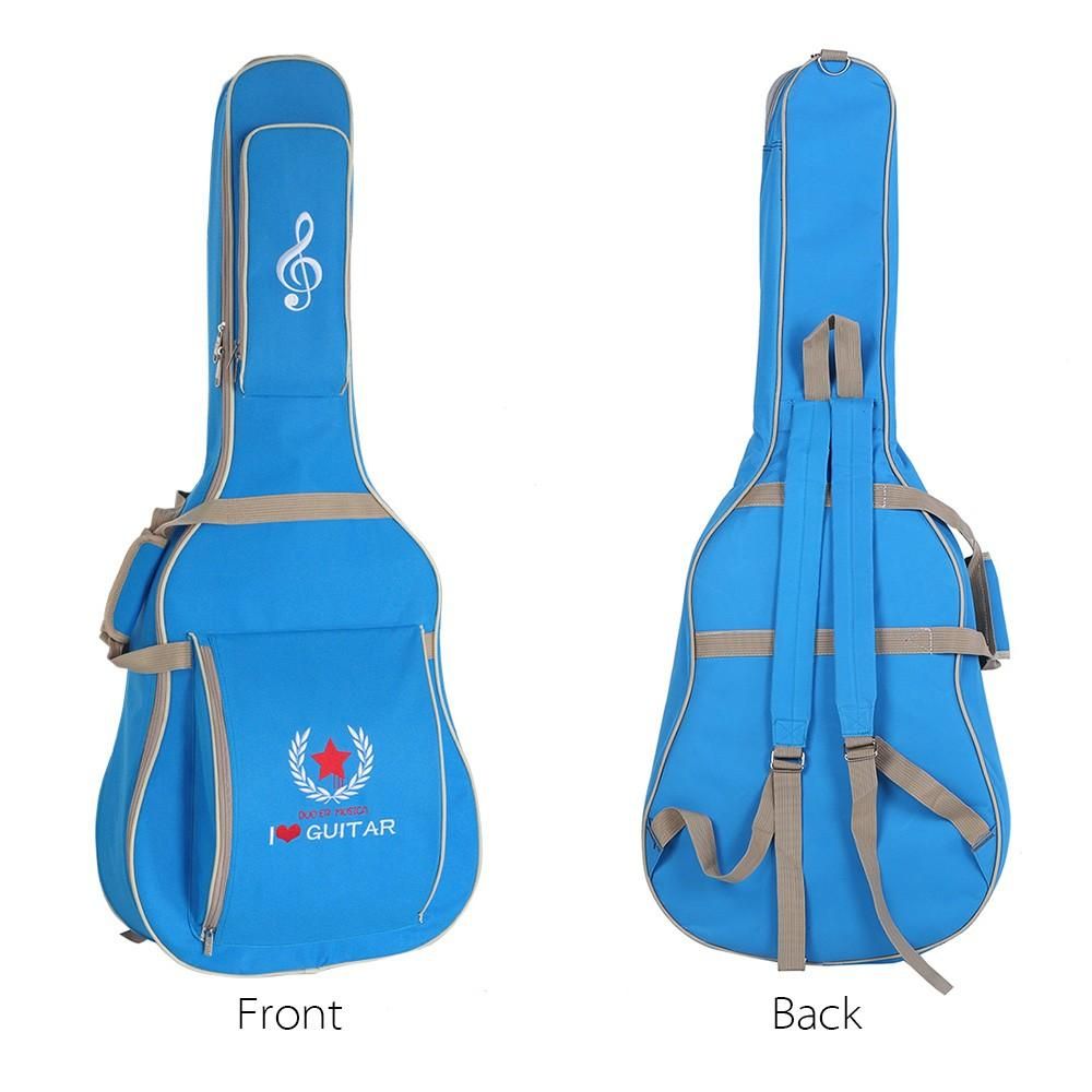 600D Water-resistant Oxford Cloth 10mm Sponge Cotton Padded Guitar Bag Backpack Shoulder Straps Pockets Gig Case for 41Inchs Acoustic Classic Folk Guitar