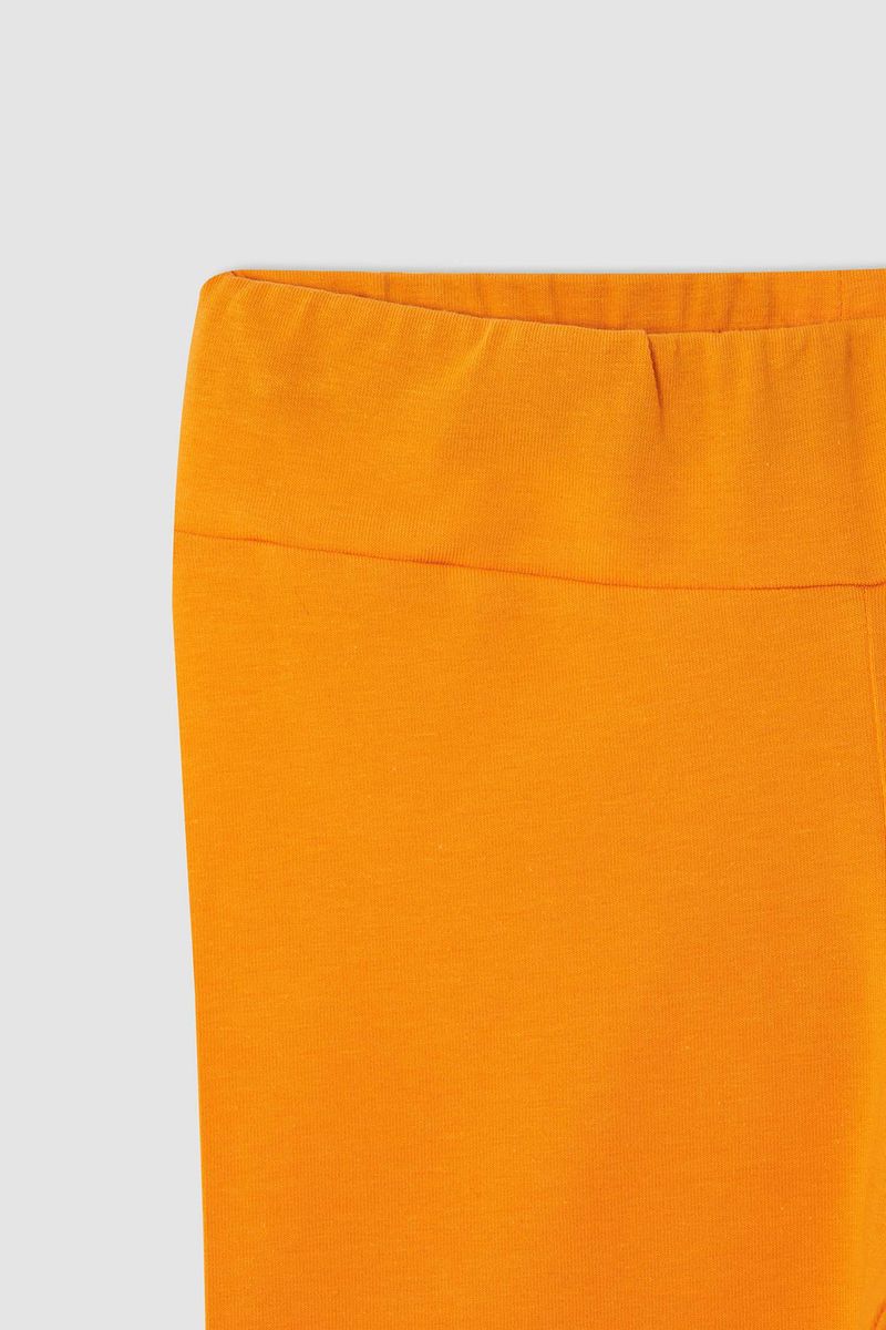 Girl - Regular Fit Knitted Bottom Leggings - Orange