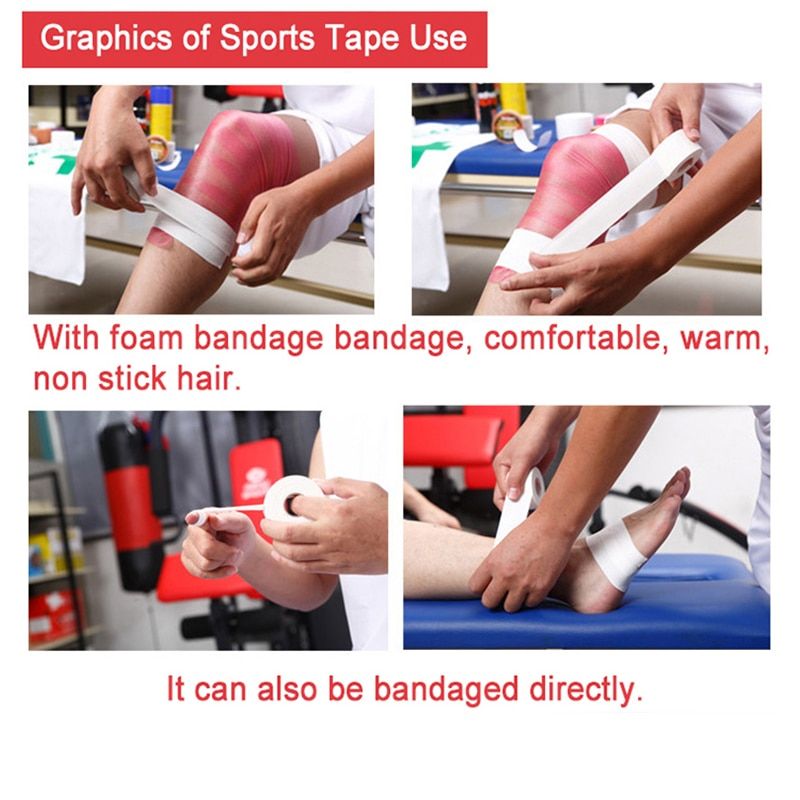 Sportstape  Patch Sports Bandage Run Soccer Sports Ankle  Wrist  Breathable  Tape For Muscle Support  2PCS 1.25cmx10m