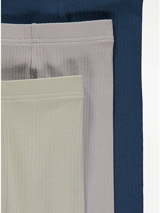Assorted Ribbed Leggings 3 Pack