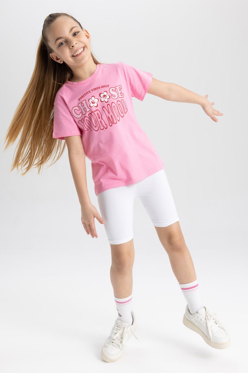 Girl Casual Knitted Leggings - White
