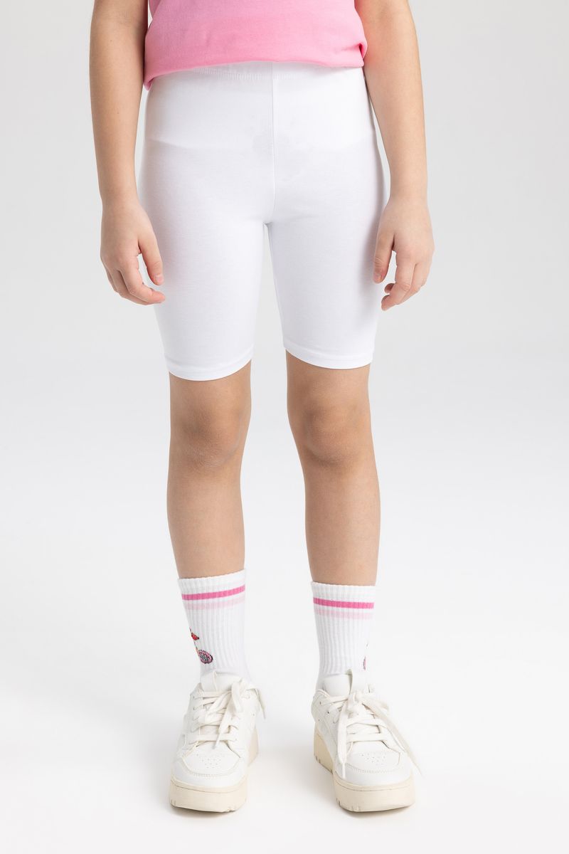 Girl Casual Knitted Leggings - White