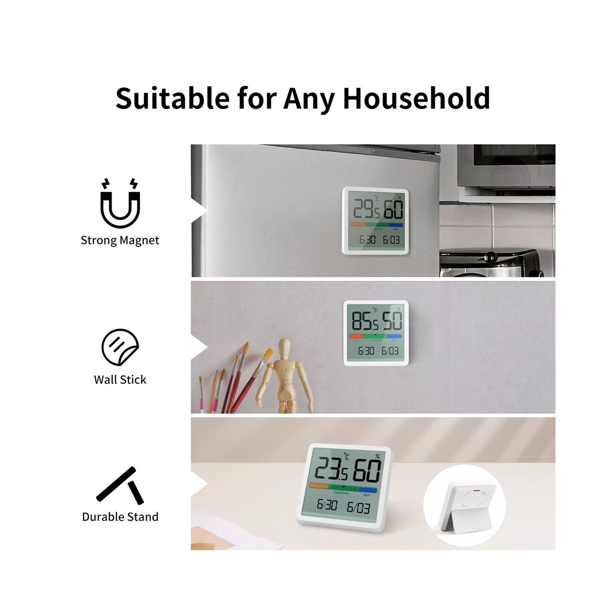 LCD Digital Hygrothermograph Indoor  Hygrometer Baby Room Environment Monitor Temperature Humidity Meter