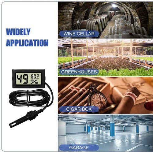 Digital Thermometer Hygrometer With Probe Indoor