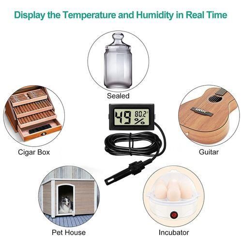 Digital Thermometer Hygrometer With Probe Indoor