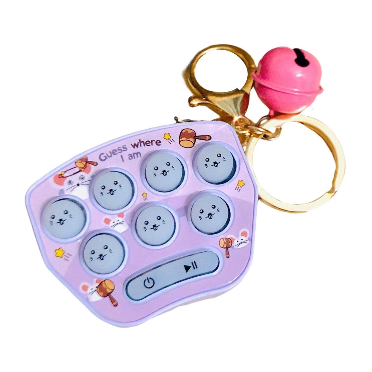 Game Machine Whack-a-mole Mini Portable Game Console Keychain Purple