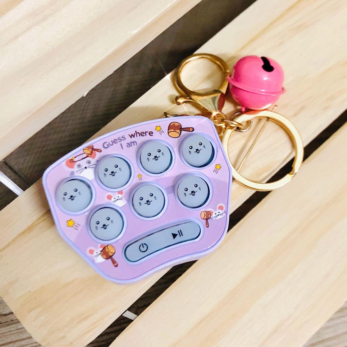 Game Machine Whack-a-mole Mini Portable Game Console Keychain Purple