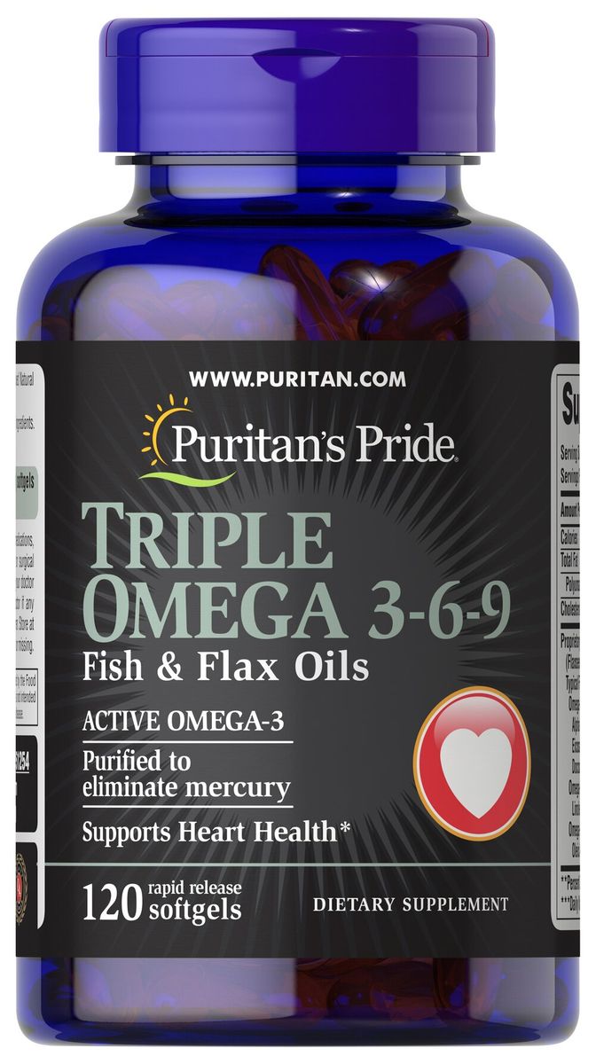 Triple Omega 3-6-9 Fish & Flax Oils X120